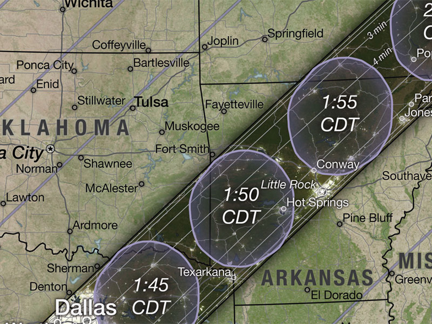 Path of Totality in the Greenwood Area